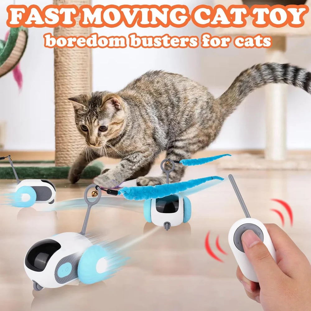 🧠 Jouet Intelligent pour Chat 2 Modes – Voiture Télécommandée Automatique 🐾