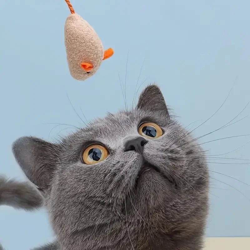 MiaouTech™ Jouets Interactifs en Peluche – Lot de 3 à 7 Souris Durables pour Chats, Tissu Lin Résistant, Idéal pour Jeu d’Intérieur