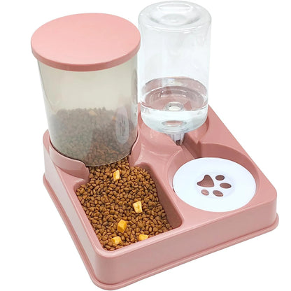 MiaouTech™ Distributeur Automatique 2-en-1 pour Chats – Mangeoire et Fontaine à Eau avec Gravité, Capacité 1,6 L + 1 L