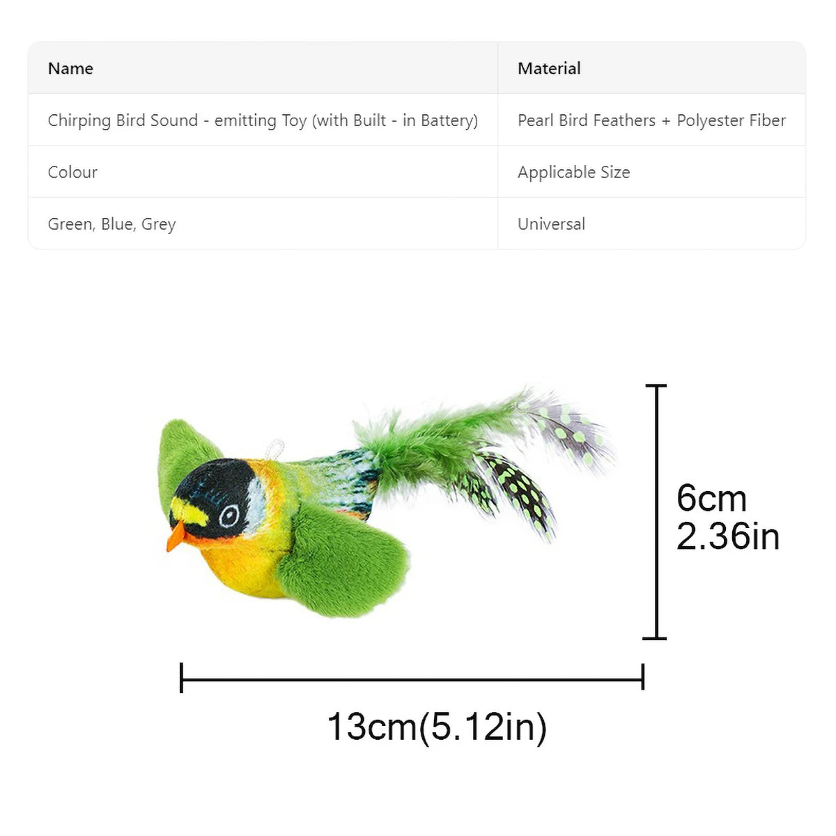 Smart Cat Chirping Bird Toy - Auto Sound Activation, Chew-Resistant Feathers & Catnip Attraction, Dual Play Modes for Interactiv