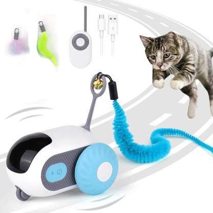 🧠 Jouet Intelligent pour Chat 2 Modes – Voiture Télécommandée Automatique 🐾